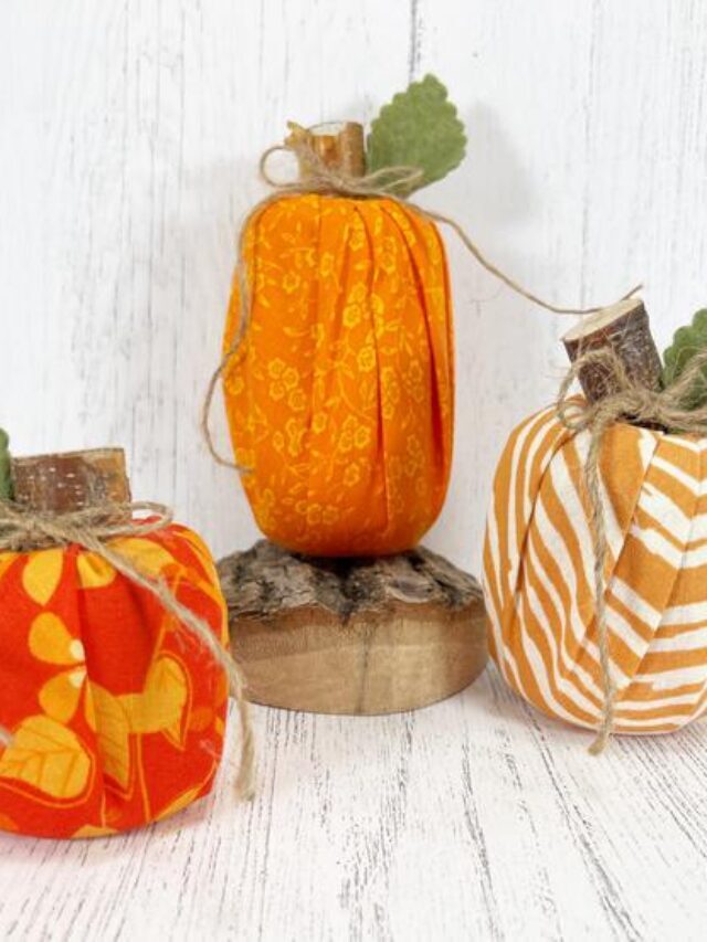 Diy Farmhouse Dollar Tree Fabric Pumpkins Fall Decor