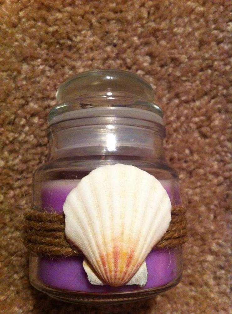 beach candle wedding favors