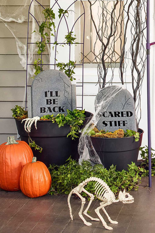 DIY Gravestones_halloween lawn decor_haunted house decorations