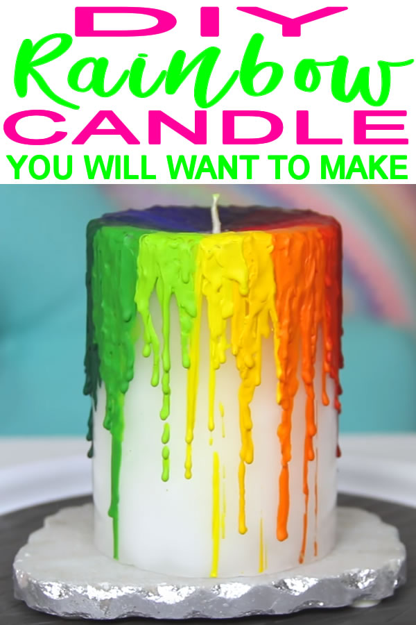 DIY Rainbow Candles_How To Make Melted Crayon Candle_