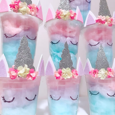 diy unicorn cotton candy party favors