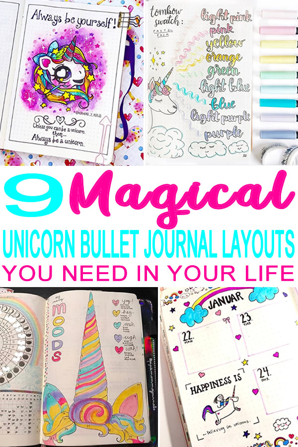 unicorn bullet journal layouts