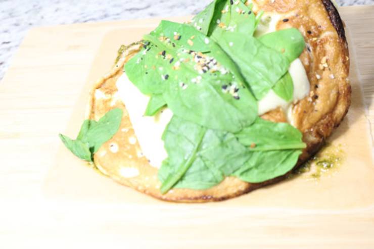 Keto Breakfast Recipe - Low Carb Egg - Spinach - Coconut Wrap - Gluten Free - Easy - keto wrap recipe
