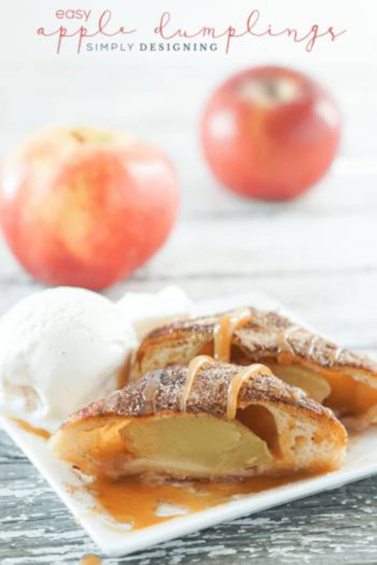 Caramel Apple Dumpling! Delicious Caramel Apple Dessert - Simple & Easy Recipes For Fall Treats & Parties Families & Kids Will Love