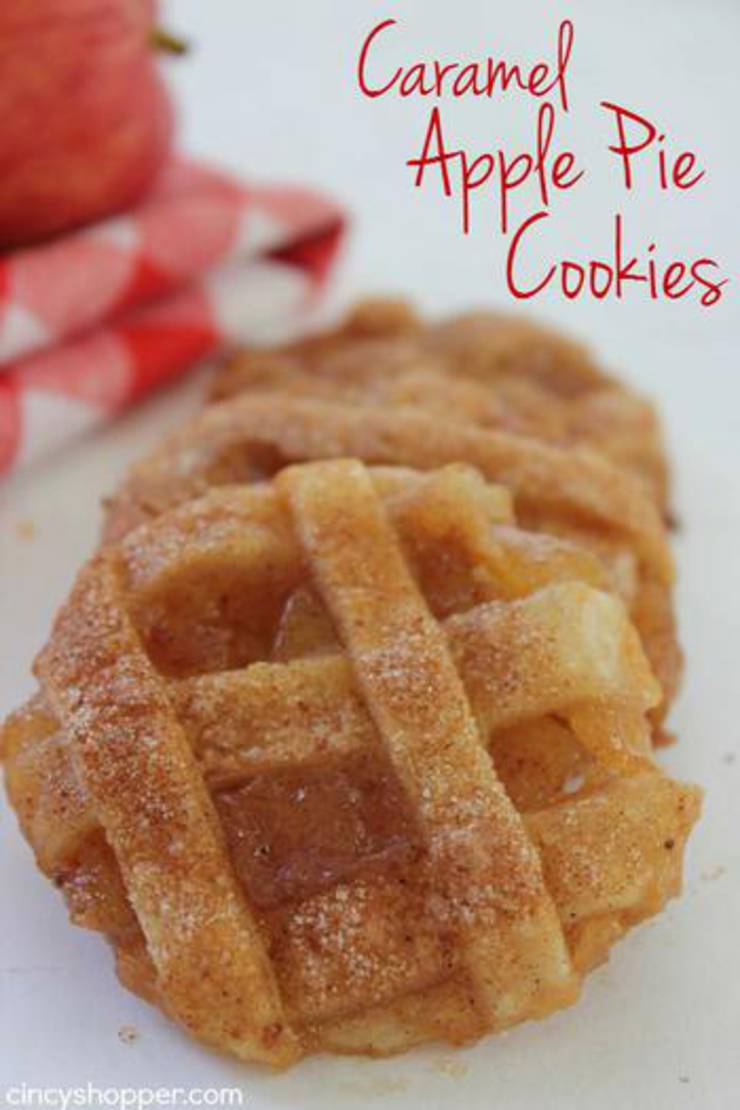 Caramel Apple Pie Cookies! Delicious Caramel Apple Dessert - Simple & Easy Recipes For Fall Treats & Parties Families & Kids Will Love