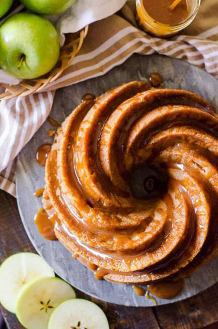 Double Caramel Apple Bundt Cake! Delicious Caramel Apple Dessert - Simple & Easy Recipes For Fall Treats & Parties Families & Kids Will Love
