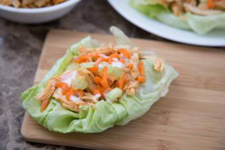 Low Carb Instant Pot Buffalo Chicken Lettuce Wraps! Chicken Instant Pot Recipes - Easy & Simple Healthy Dinners - Frozen or Fresh Chicken Ideas #instantpot #instantpotchicken #instantpotrecipes