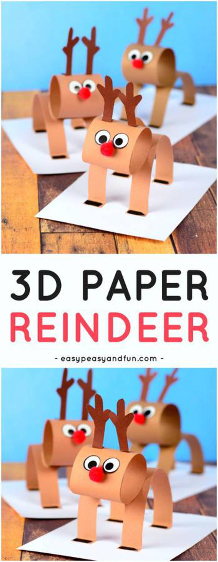 3D Construction Paper Reindeer