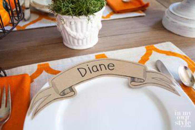 Printable Paper Banner Dinner Plate Place Card
