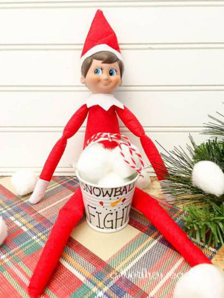 Snowball Fight Elf On The Shelf Idea