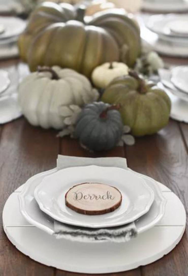Wood Slice Thanksgiving Place Cards