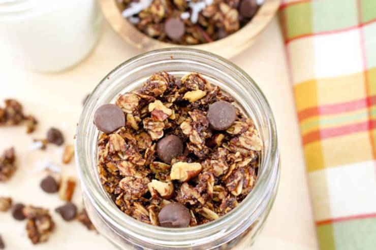 Homemade Nutella Granola - Quick - Easy & Simple Recipe - Healthy Sweets For Breakfast - Dessert