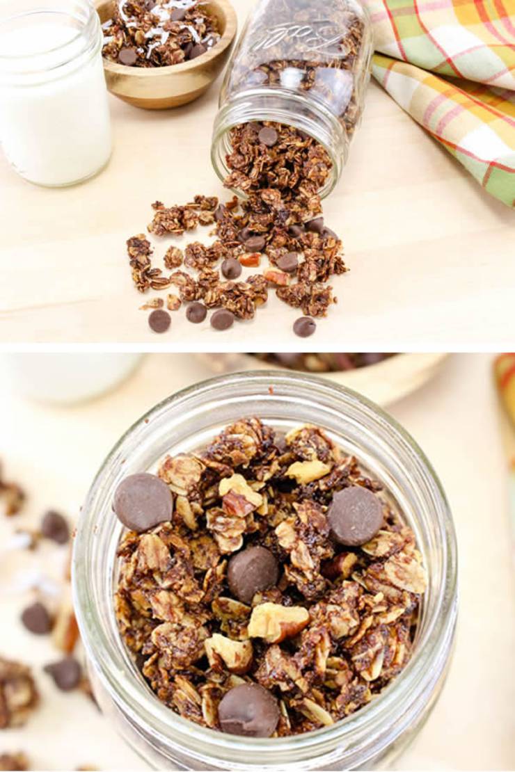 BEST Granola - Homemade Nutella Granola - Quick - Easy & Simple Recipe - Healthy Sweets For Breakfast - Dessert