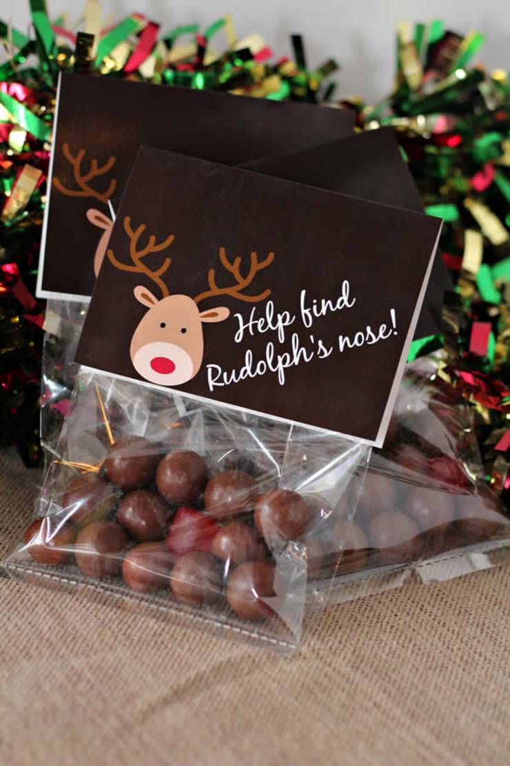 CUTE Christmas Treat Bags! EASY Reindeer Snack Bag Idea w/ Printable Bag Toppers - For Kids - School -