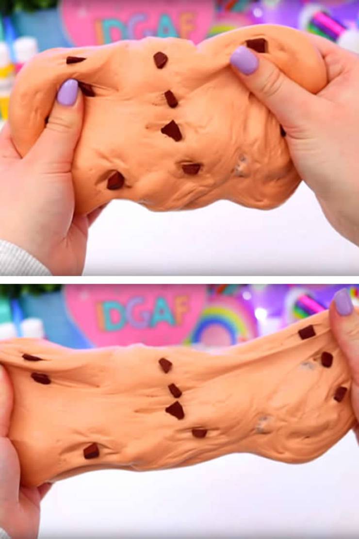 DIY Fluffy Slime Recipe_How To Make Homemade Chocolate Chip Cookie Dough Slime Without Borax - Slime Ideas For Kids - Parties - Crafts_Easy Slime Recipe With Video