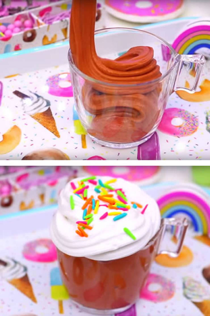 DIY Fluffy Slime Recipe_How To Make Homemade Hot Chocolate Marshmallow - Whipped Cream Slime Without Borax - Slime Ideas For Kids - Parties - Crafts_Easy Slime Recipe With Video