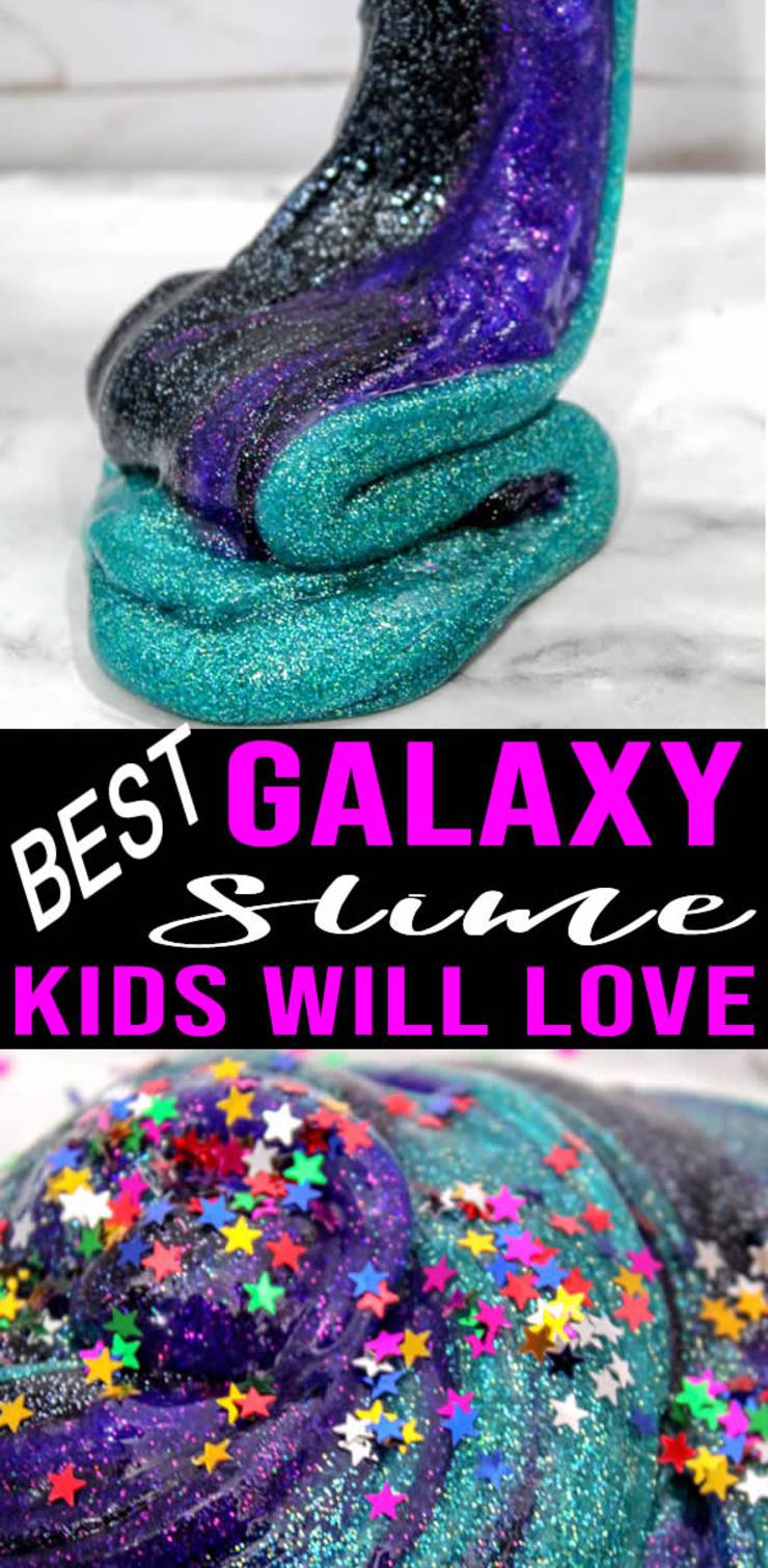 DIY Galaxy Slime – How To Make Homemade Galaxy Slime – Easy & Fun Recipe For Kids – Glitter - Swirls – BEST Slime - Great Party Favors