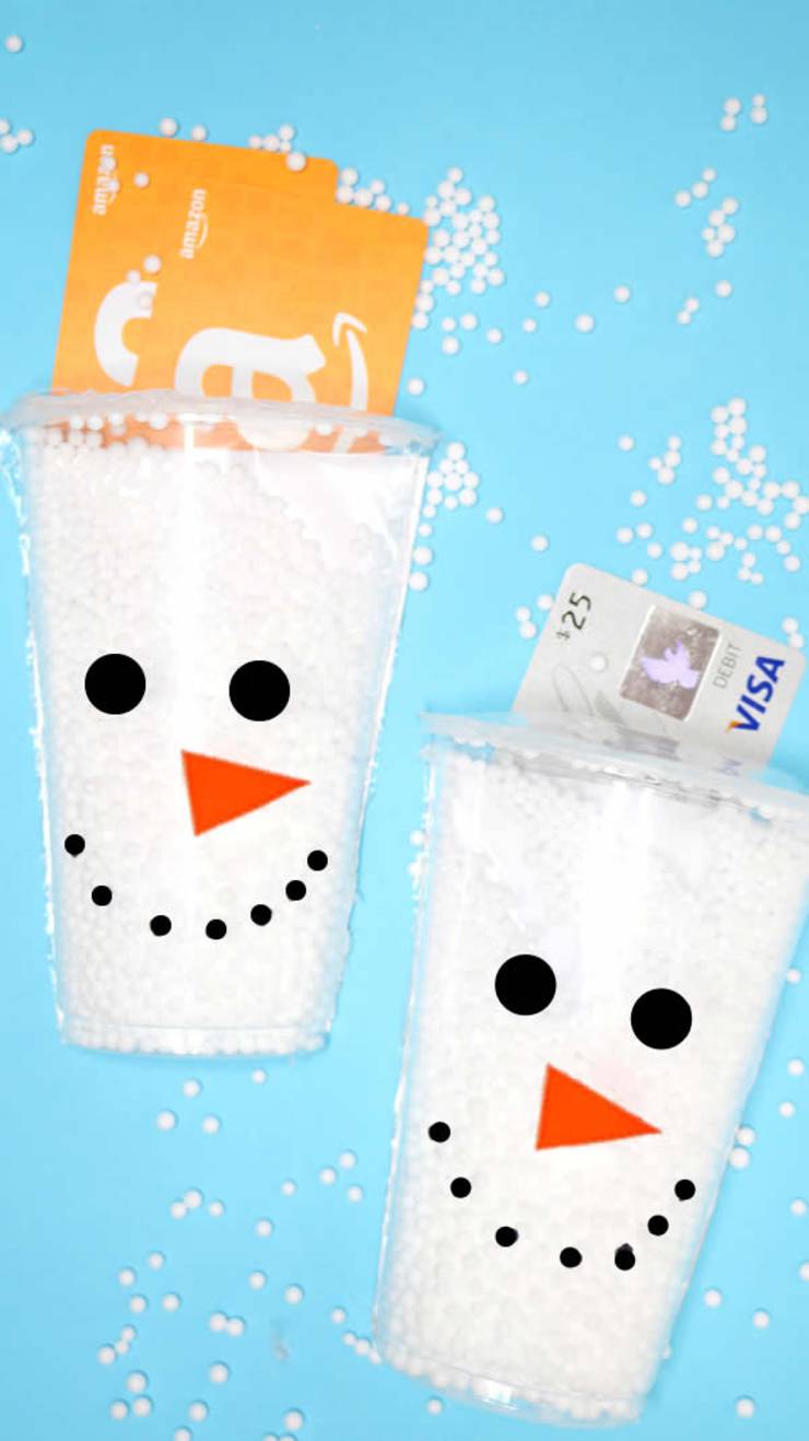 DIY Gift Card Holder_Creative Way To Give Money As A Gift_Handmade Snowman Card - EASY Holiday Craft Project