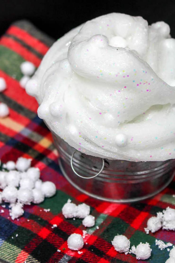 DIY Snow Slime - How To Make Homemade Snowball Slime - Easy & Fun Recipe For Kids - Holiday Slime - Winter Activities - Party Favors