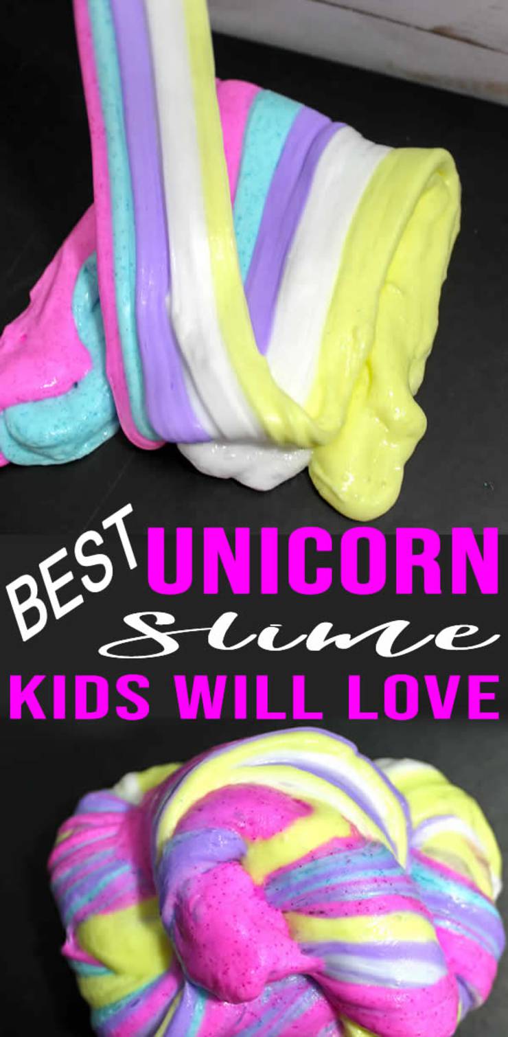 DIY Unicorn Slime – How To Make Homemade Fluffy Unicorn Slime – Magical - Easy & Fun Recipe For Kids – Glitter - Rainbow Slime – BEST Party Favors