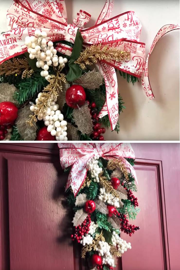 Dollar Tree DIY Christmas Decor_Easy Affordable Swag Wreath