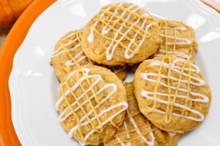 Pumpkin Cookies! Easy Pumpkin Spice Sugar Cookie Idea – Quick - Homemade - From Scratch Recipe – Frosted Drizzle Glaze - Moist & Fluffy