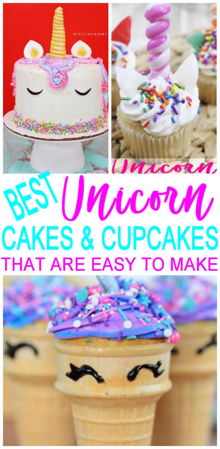 Magical Unicorn Birthday Cakes Easy Unicorn Cupcakes Kids Teens Adults Simple And Awesome Unicorn Party Idea
