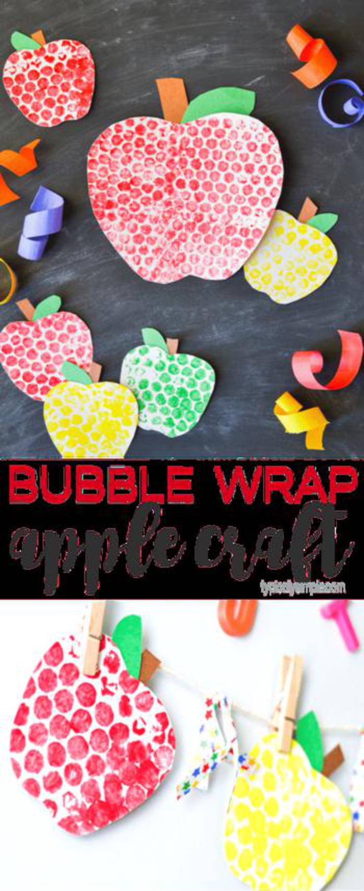 Bubble Wrap Apple Craft