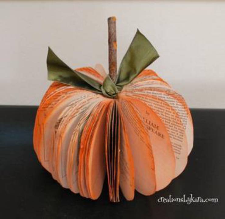 Diy Book Page Pumpkin