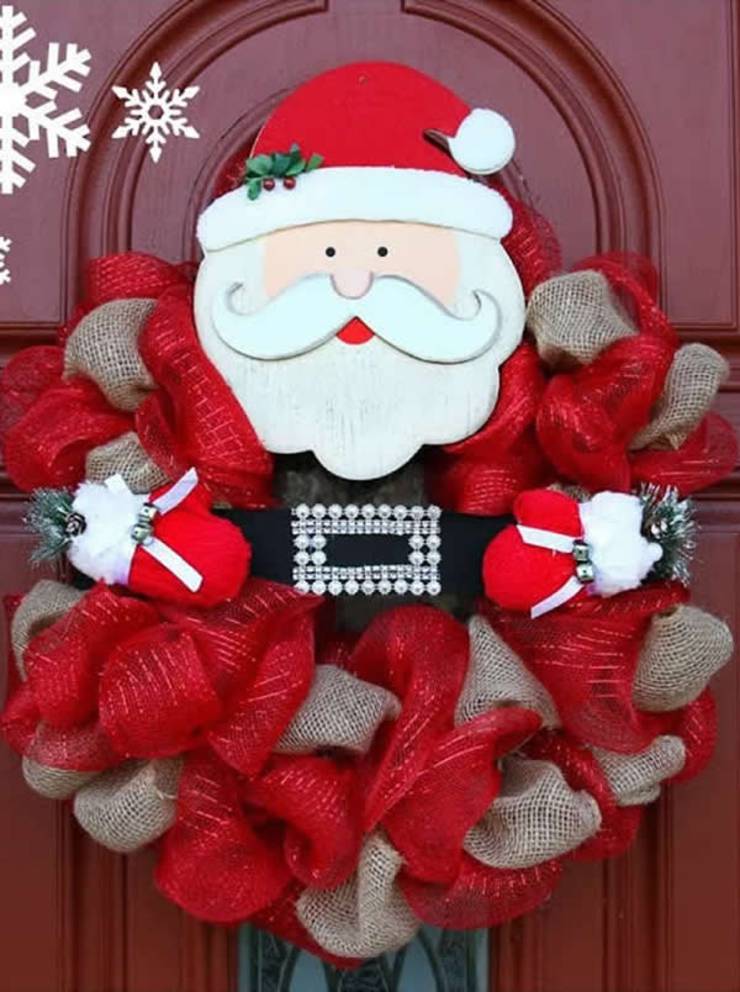 diy dollar store christmas santa deco mesh wreath
