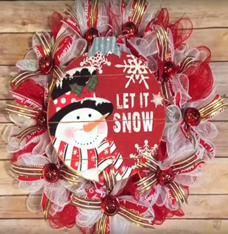 diy dollar store christmas snowman wreath step by step video tutorial
