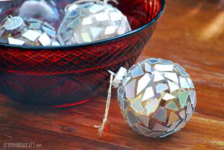 Diy Mosaic Ornaments From Cds