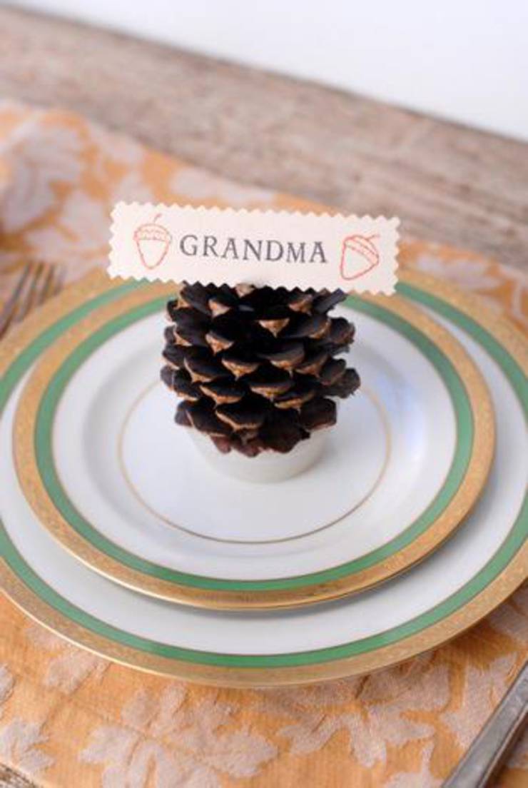 Diy Pine Cone Place Card Holders