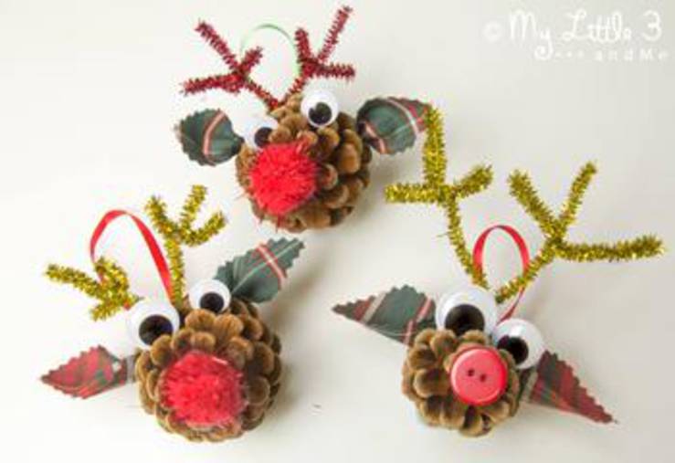 Diy Pinecone Reindeer Craft