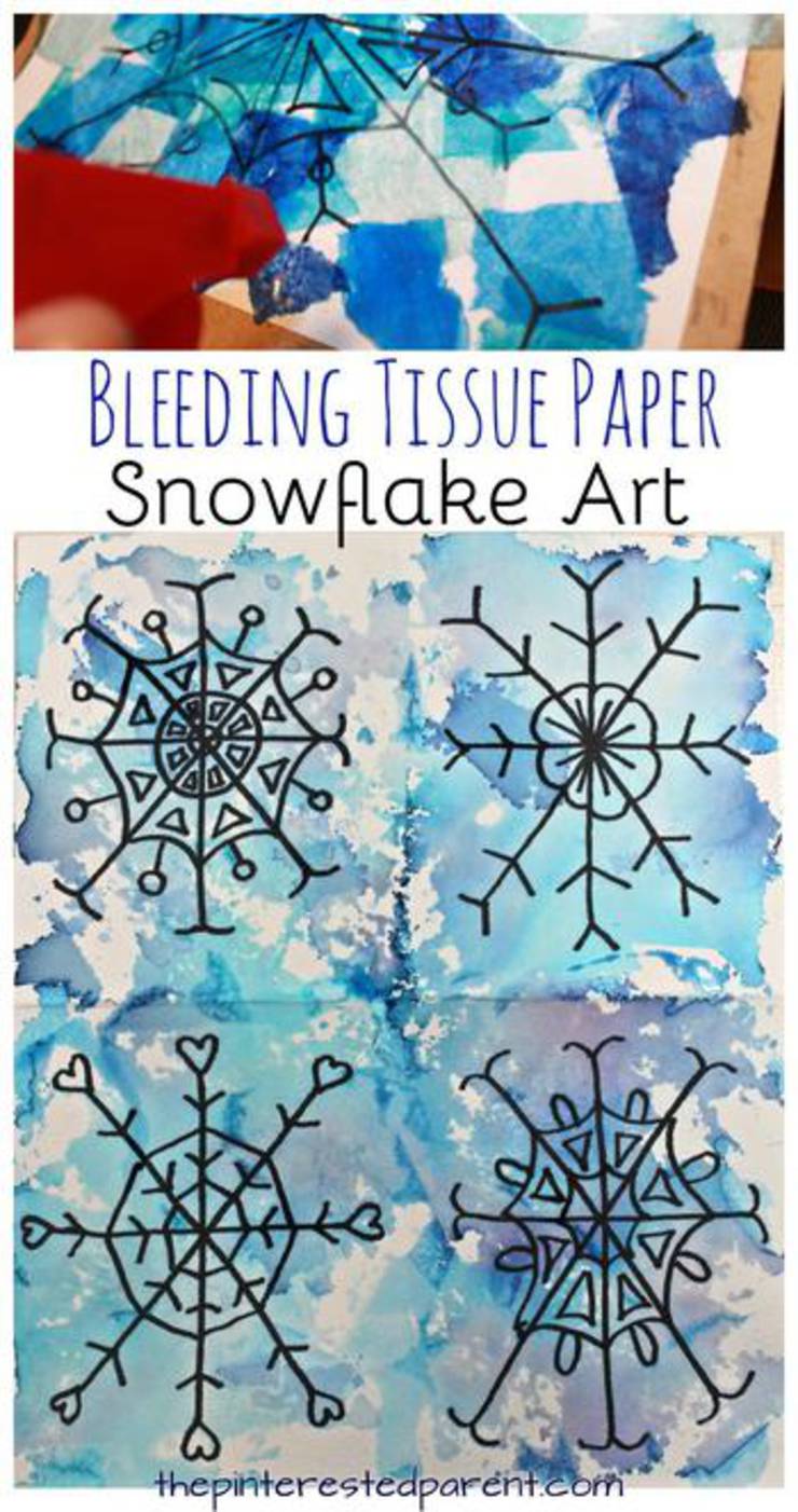 Diy Tissue Snowflake Art