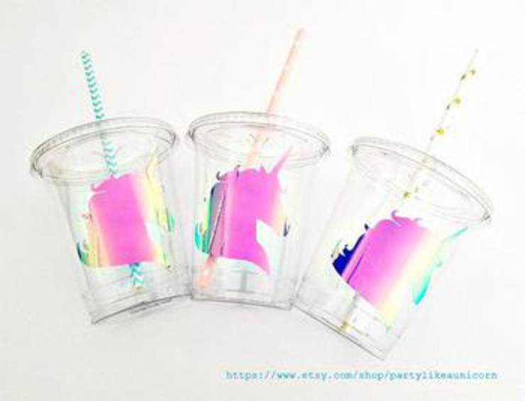 Holographic Unicorn Party Cups