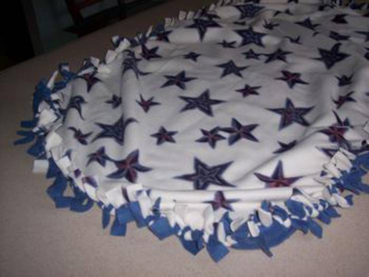 Homemade Starry Tied Fleece Blanket