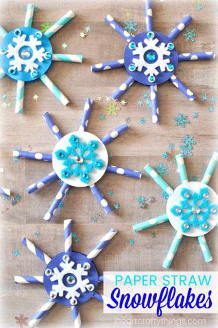 Paper Straw Snowflake Craft