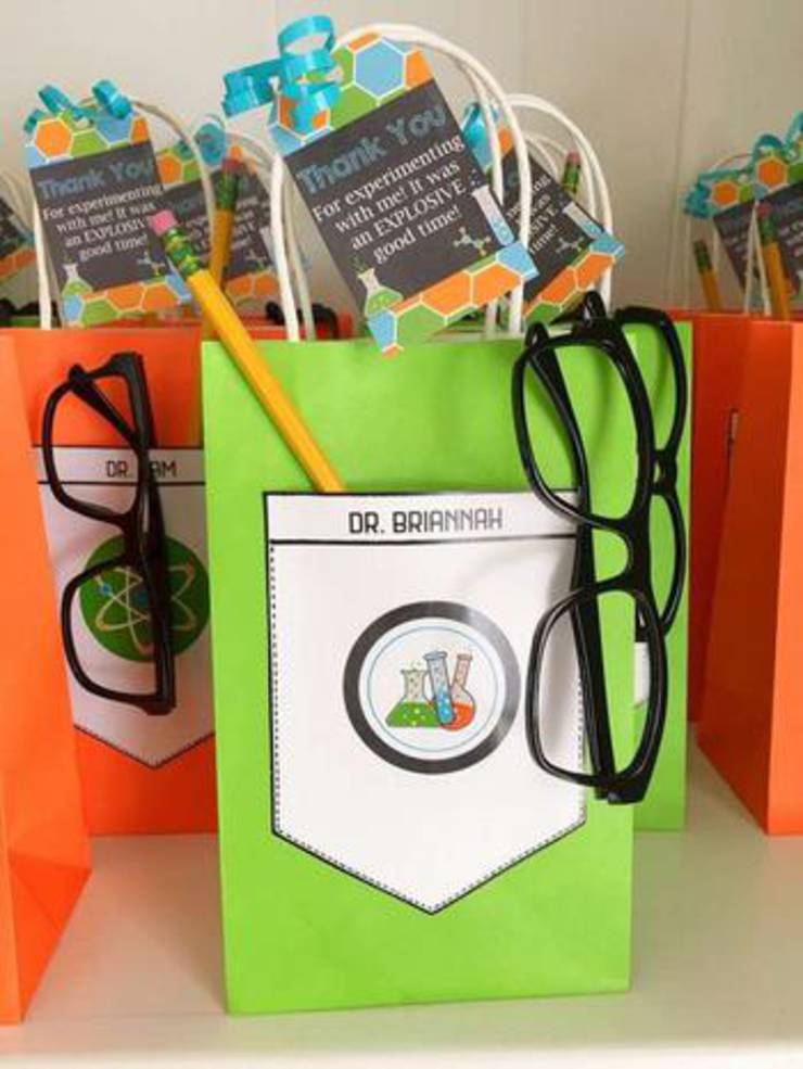 Science Lab Party Favor Bags