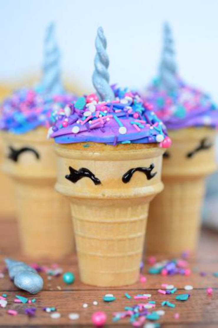 Unicorn Cupcakes Cones
