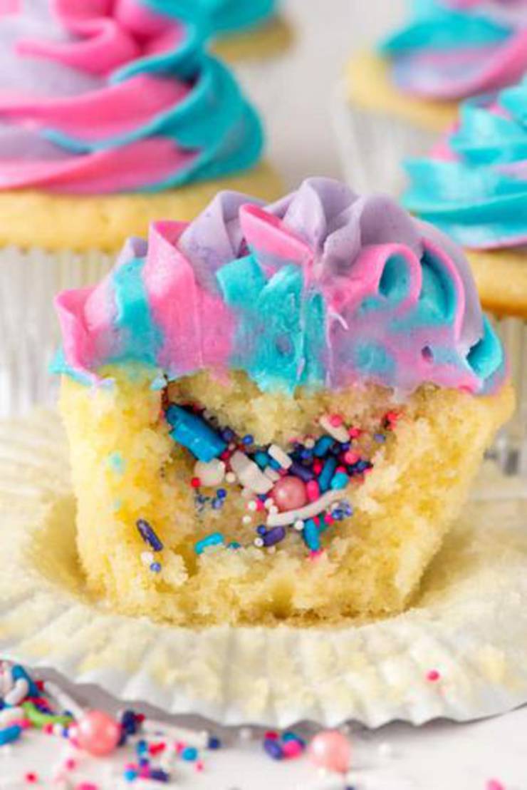 Unicorn Cupcakes With Sprinkles