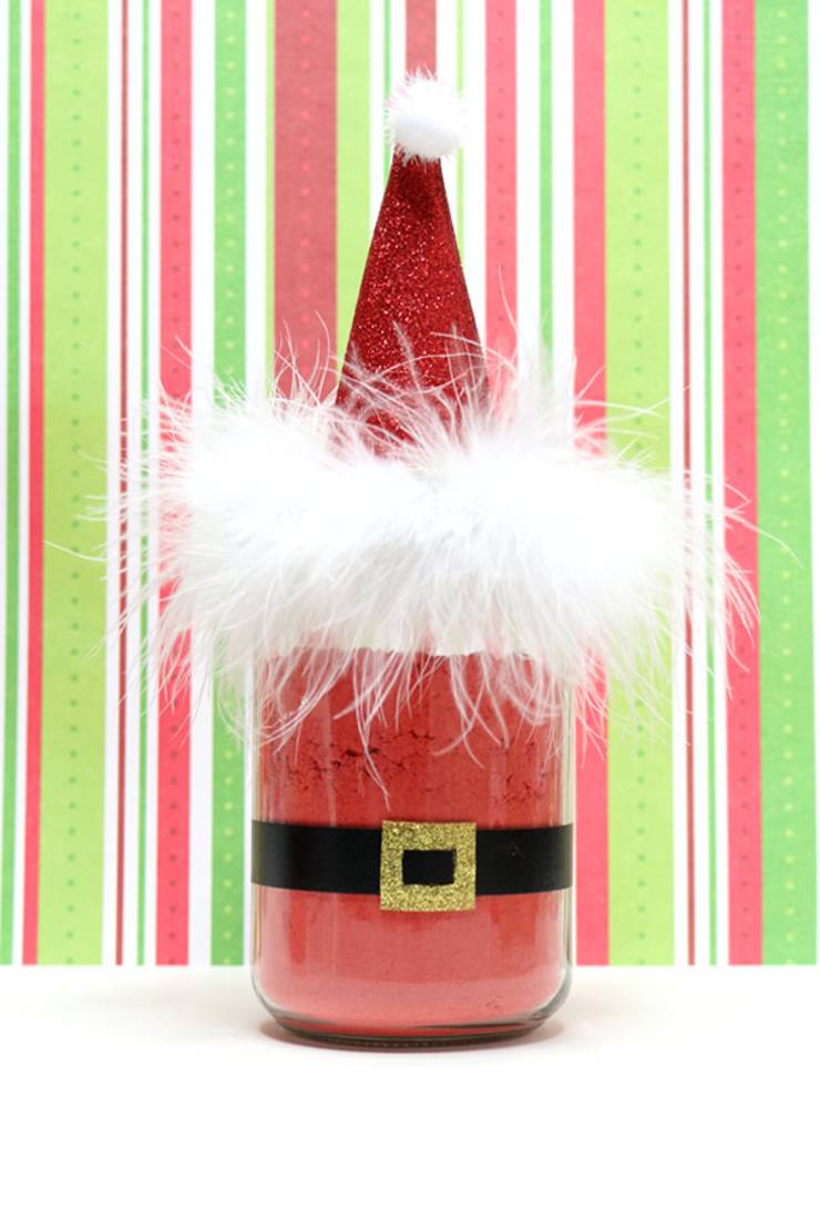 Christmas Mason Jar Gifts_DIY Santa Edible Treat Jar_Homemade Gifts In A Jar_Quick and Last Minute Gift Idea_Unique Mason Jar Cake Mix