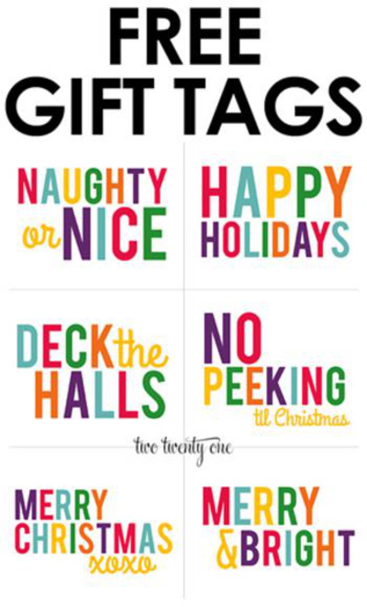 Free Kids Holiday Gift Tags