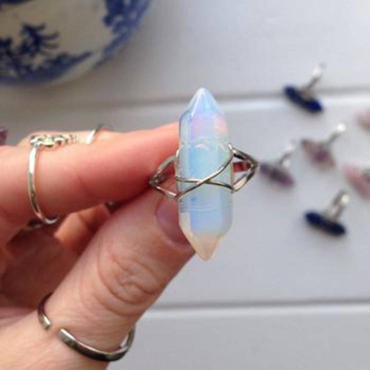 Iridescent Opalite Crystal Ring