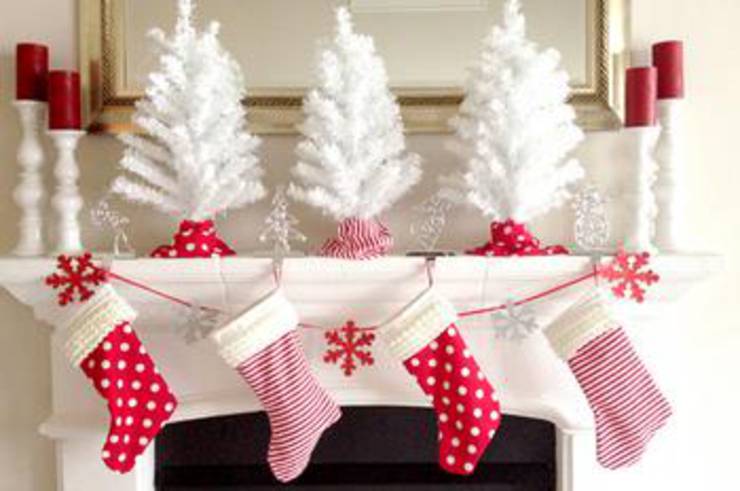 Polka Dotted And Candy Cane Christmas Stockings