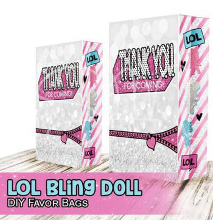 LOL Dolls Surprise themed birthday Girly Party Box / bag fillers For favors 