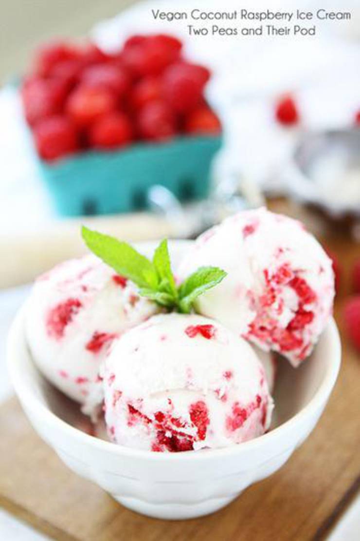 Vegan Coconut Raspberry Ice Cream