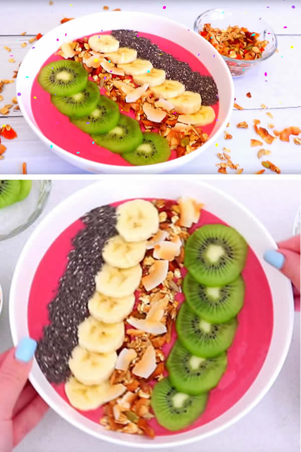 HEALTHY Smoothie Bowl! Easy & Simple Homemade Smoothie Bowl Recipe - Yummy Breakfast Ideas For Kids - Teens - Tweens & Adults