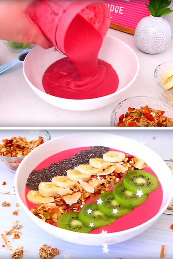 HEALTHY Smoothie Bowl! Easy & Simple Homemade Smoothie Bowl Recipe - Yummy Breakfast Ideas For Kids - Teens - Tweens & Adults