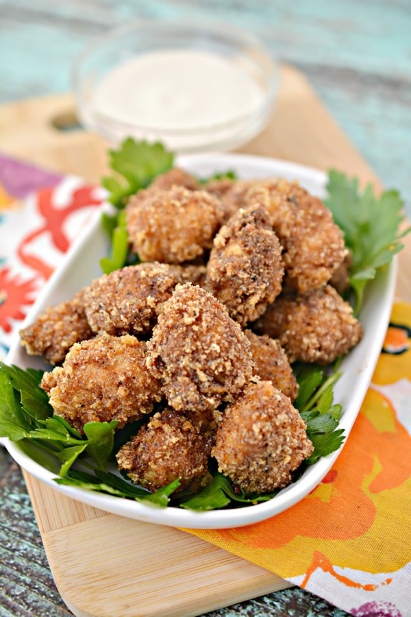 Keto Popcorn Chicken | Low Carb Popcorn Chicken Bites Recipe | Appetizers - Finger Food - Snacks - Party Food - Side Dish - Ketogenic Diet Idea
